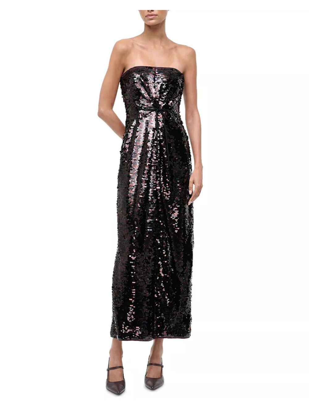 NWT $600 STAUD Cece Sequin Embellished Designer Cocktail Midi Gown Dress 2/XS